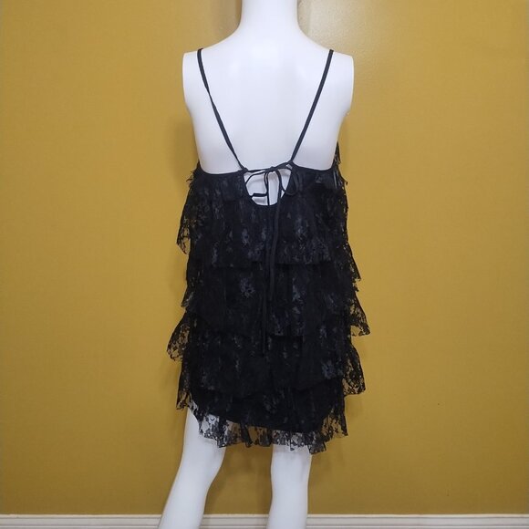 NWT Item Ditto Strappy Tiered Lace Mini Dress S Whimsygoth Witchy - Picture 3 of 7
